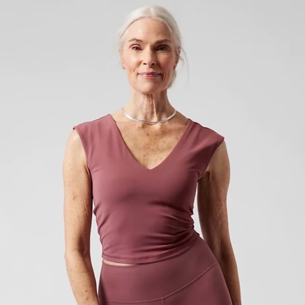 Athleta | Transcend Vita Free Cropped‎ Tee Tawny Rose Size XXS
